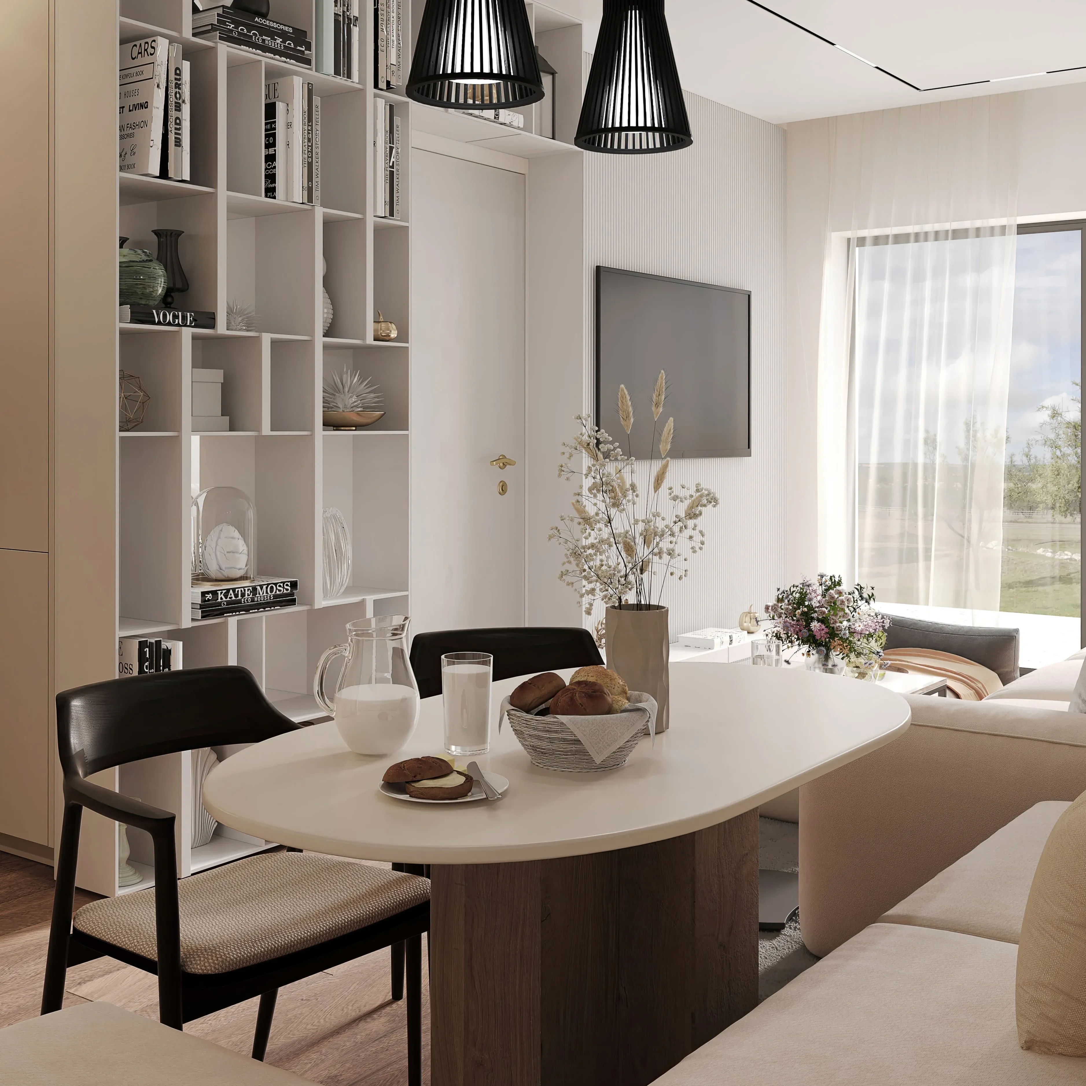 Salon z aneksem kuchennym